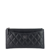Chanel Classic Long Zip Lambskin Leather Wallet