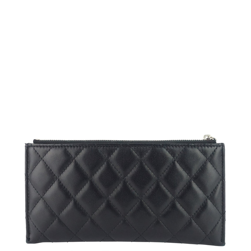Chanel Classic Long Zip Lambskin Leather Wallet