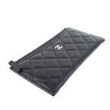 Chanel Classic Long Zip Lambskin Leather Wallet