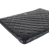 Chanel O Case Large Caviar Leather Clutch Bag