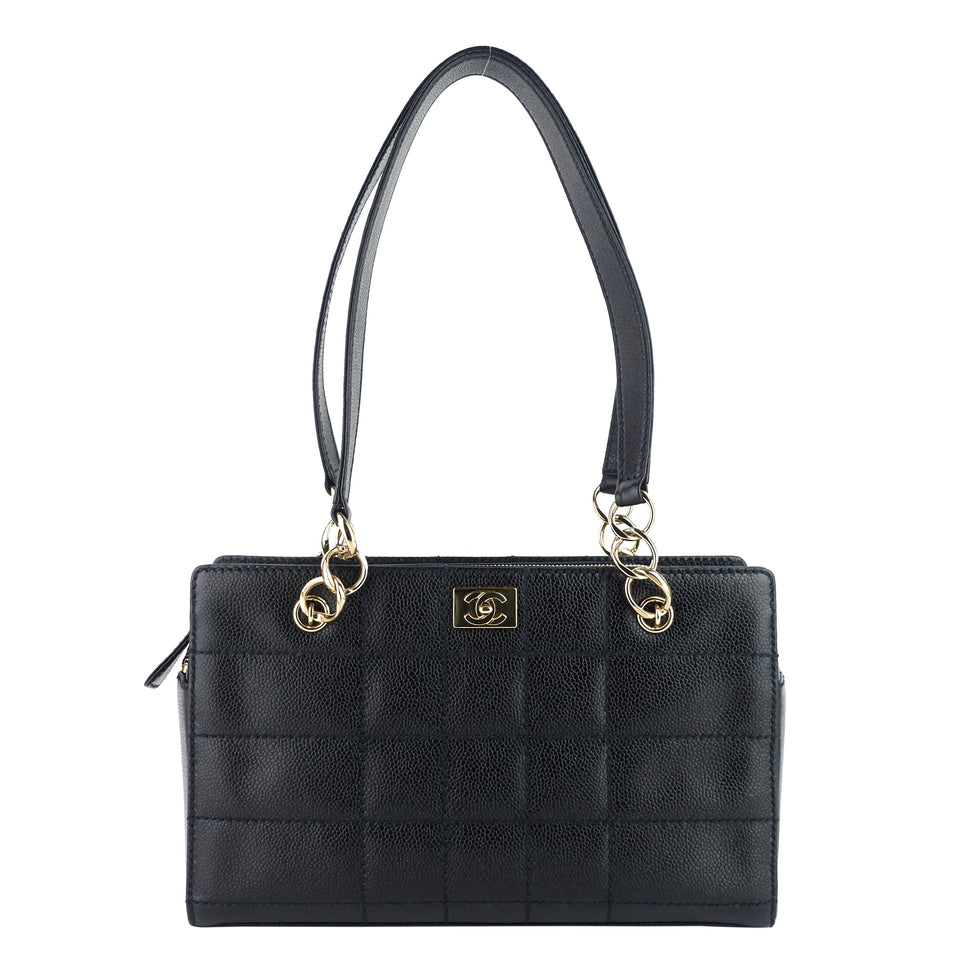 Chanel Chocolate Bar Caviar Leather Shoulder Bag