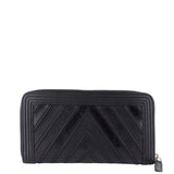 Chanel Boy Chevron Mixed Leather Zip Around Wallet