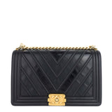 Chanel Boy Chevron Mixed Leather New Medium Bag