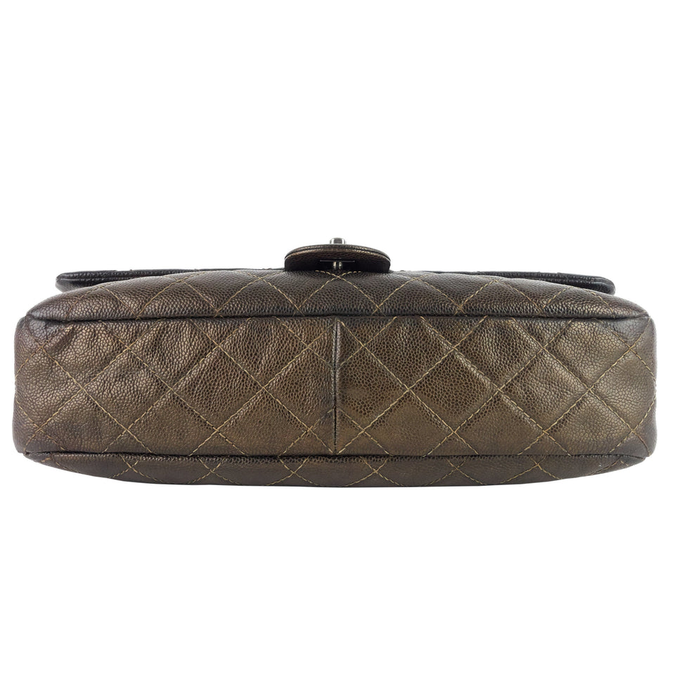 Chanel Easy Flap Jumbo Caviar Leather Shoulder Bag