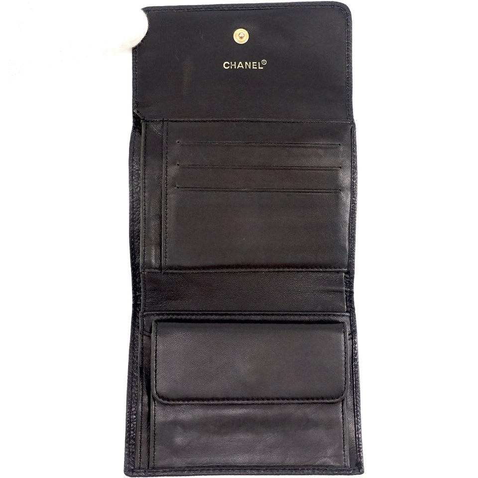 Chanel CC Timeless Trifold Caviar Leather Wallet