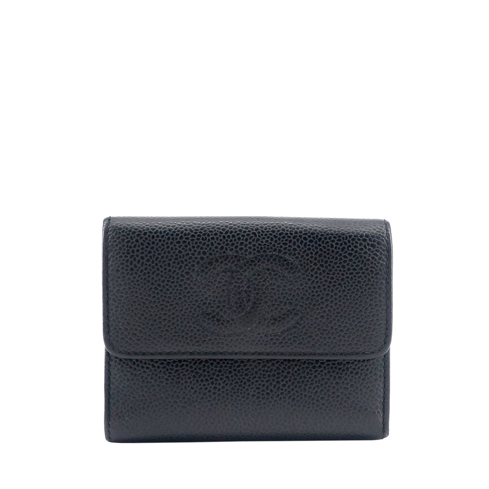 Chanel CC Timeless Trifold Caviar Leather Wallet