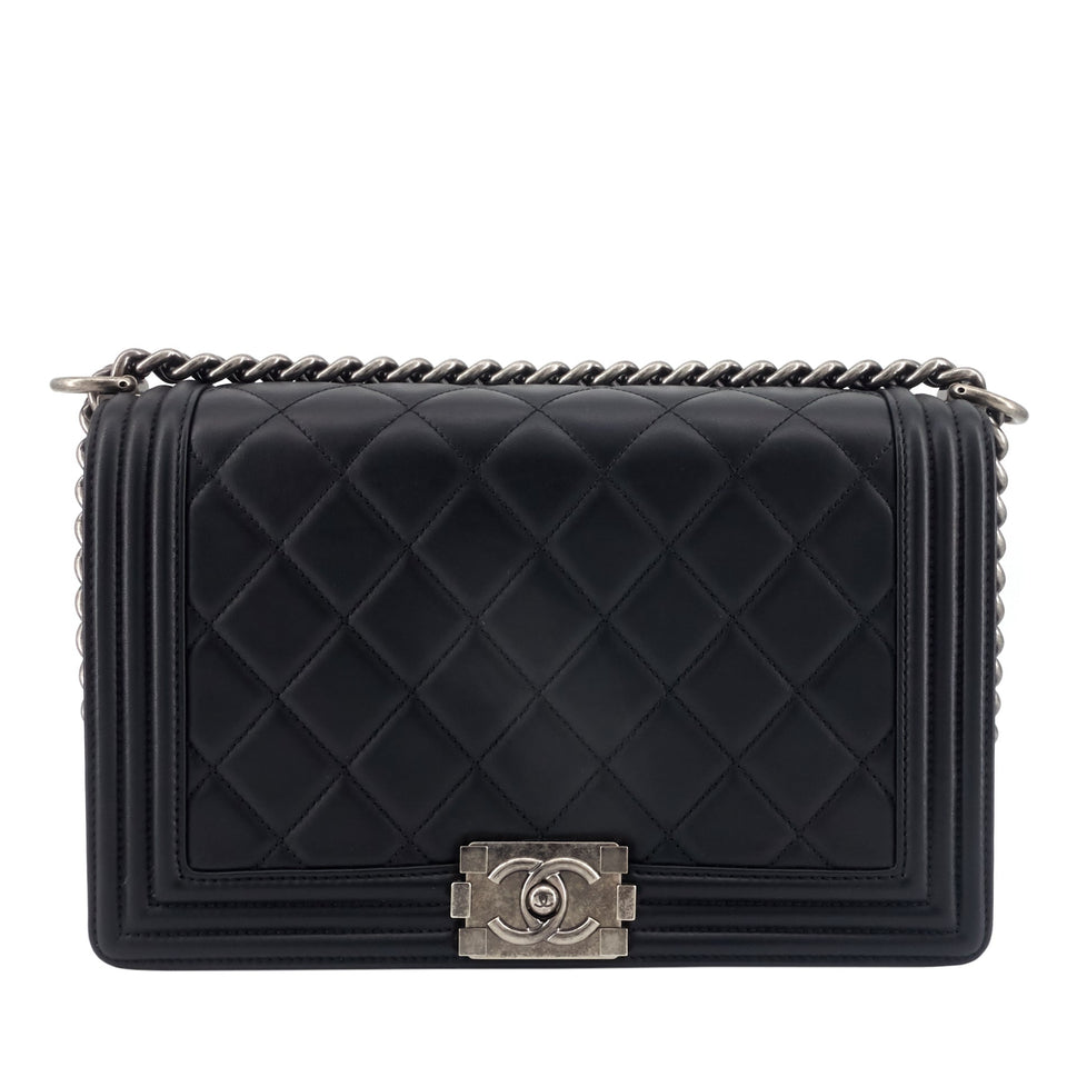 Chanel Boy New Medium Lambskin Leather Bag