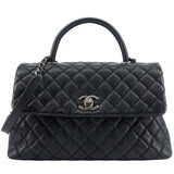 Chanel Coco Top Handle Medium Caviar Leather Bag