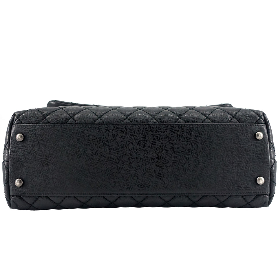Chanel Coco Top Handle Medium Caviar Leather Bag