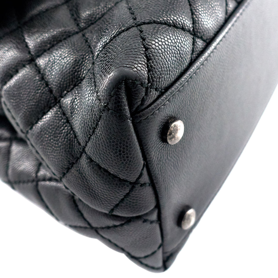 Chanel Coco Top Handle Medium Caviar Leather Bag