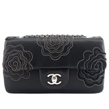 Chanel Embroidered Camellia Follies Medium Lambskin Leather Flap Bag