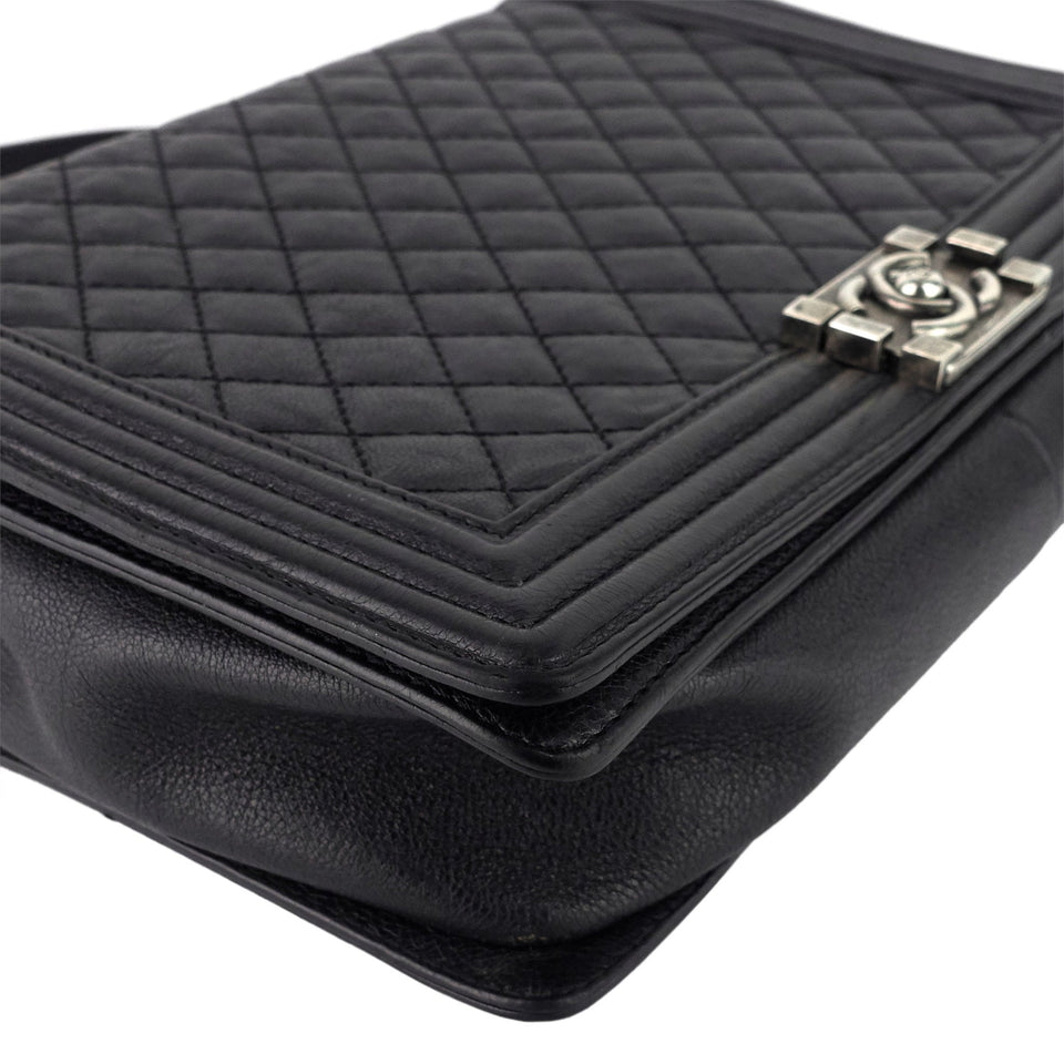 Chanel Boy Flap Large Quilted Calfskin Leather Bag