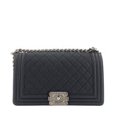 Chanel Boy Old Medium Caviar Leather Bag