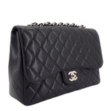 Chanel Jumbo Quilted Caviar Classic Flap Bag