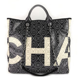 Chanel Coated Canvas Camellia Large Shopping Tote Bag