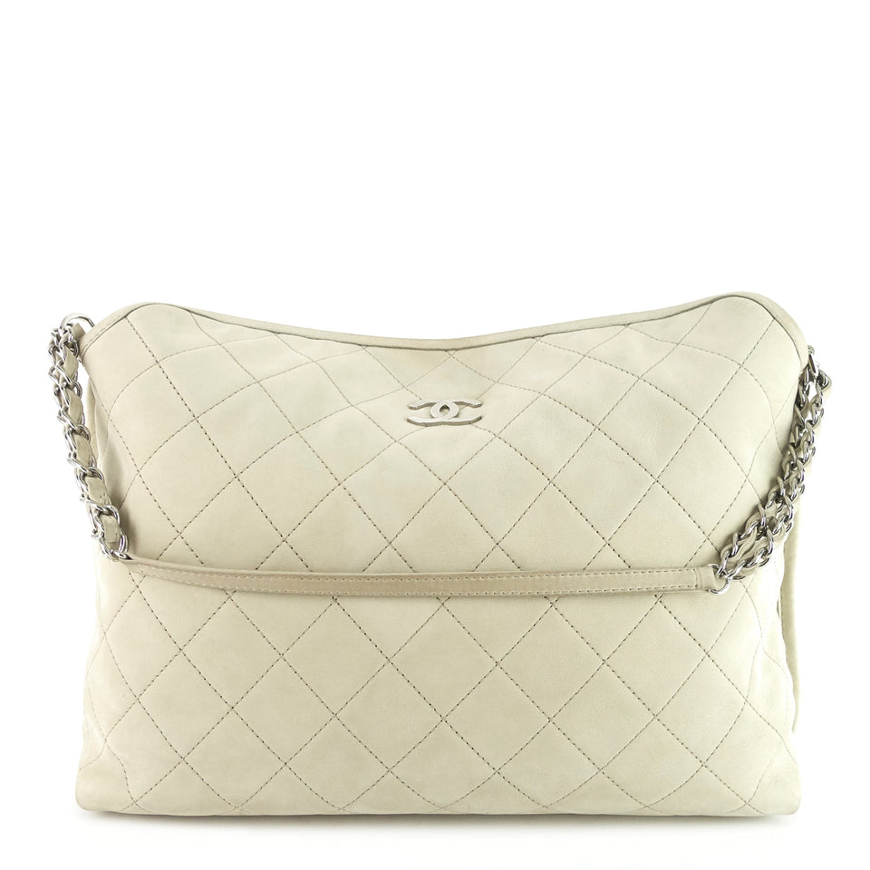 Chanel French Riviera Quilted Suede Hobo Bag