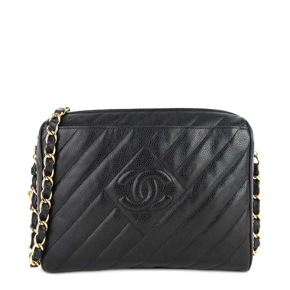 Chanel Quilted Caviar Leather CC Camera Bag