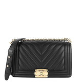 Chanel Boy Medium Chevron Quilted Calfskin Leather Bag