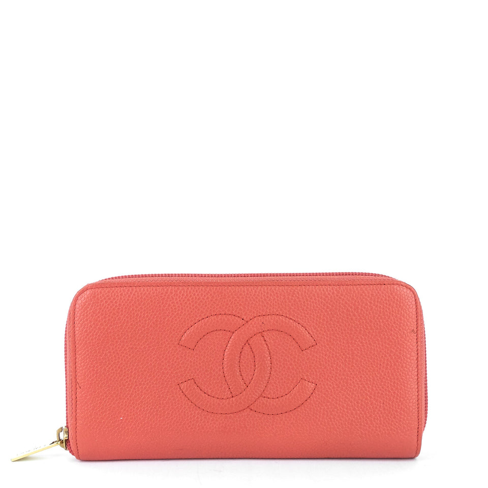Chanel CC Timeless Caviar Zip Around Wallet