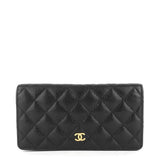 Chanel L-Yen Caviar Leather Wallet