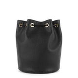 Chanel Deauville Drawstring Studded Caviar Bucket Bag