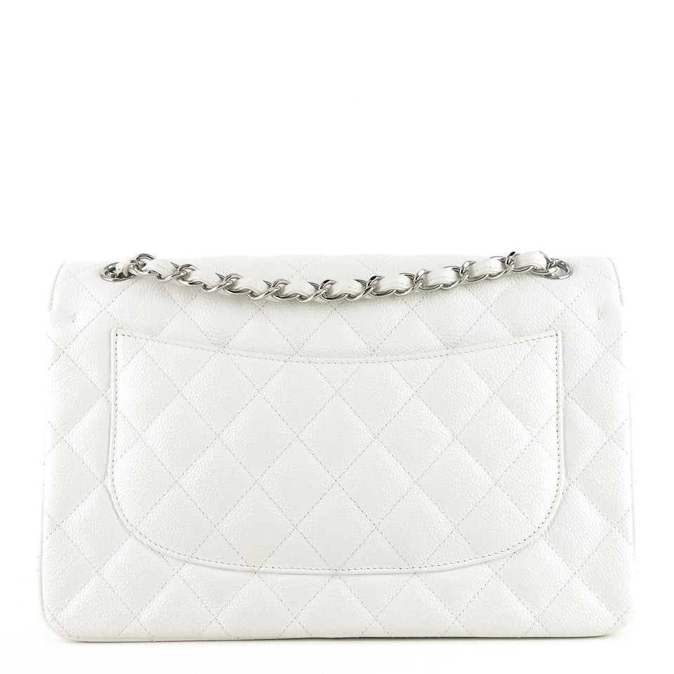 Chanel Double Flap Quilted Caviar Leather Bag