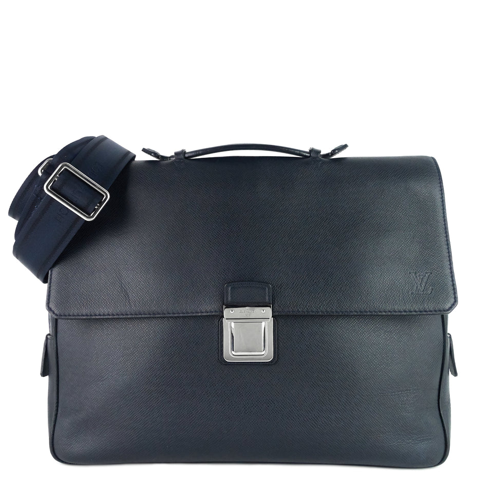 Louis Vuitton Vassili PM Taiga Leather Briefcase Bag