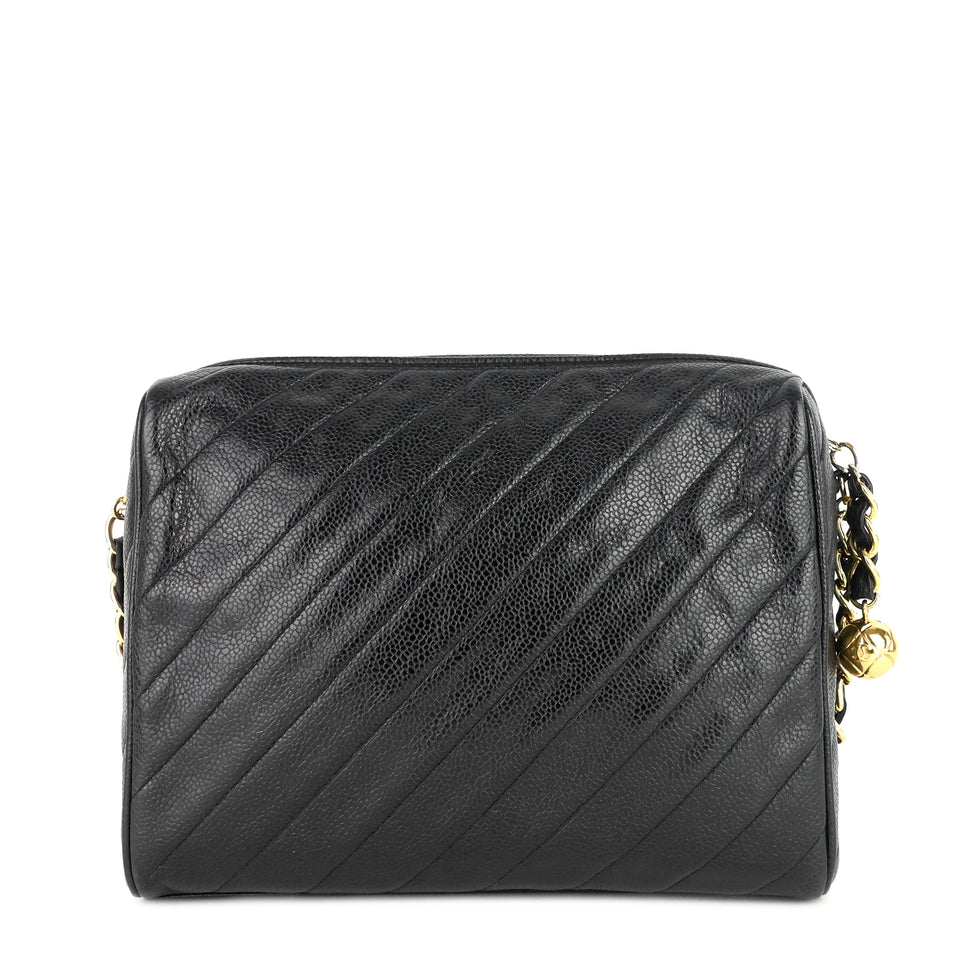 Chanel Quilted Caviar Leather CC Camera Bag