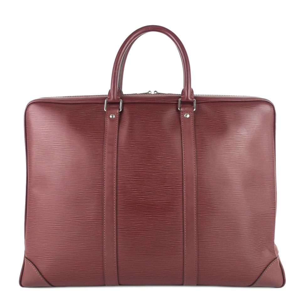 Louis Vuitton Porte-Documents Voyage Burgundy Epi Leather Briefcase Bag