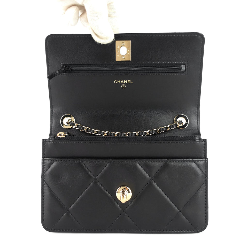 Chanel Trendy Large Lambskin Leather Wallet on Chain Bag