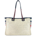 Chanel Deauville Small Canvas Shopping Tote Bag
