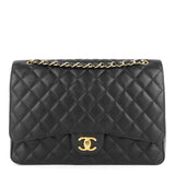Chanel Double Flap Quilted Caviar Leather Bag