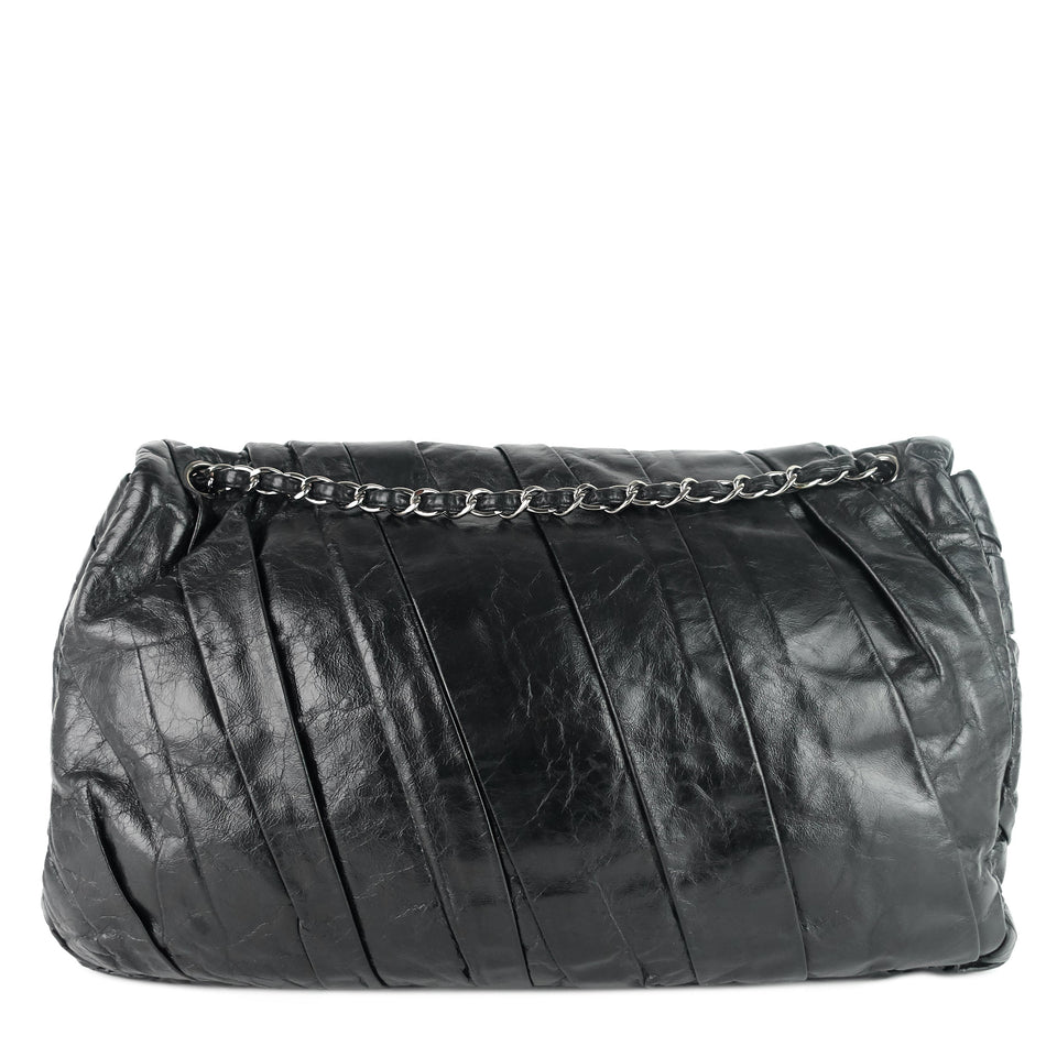 Chanel Twisted Flap Maxi Glazed Calfskin Leather Bag