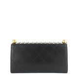 Chanel Chic Pearls Flap Goatskin Leather Clutch with Chain Bag