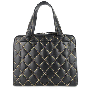 Chanel Surpique Top Handles Calfskin Leather Bowler Bag
