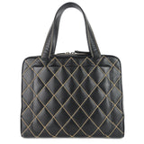 Chanel Surpique Top Handles Calfskin Leather Bowler Bag