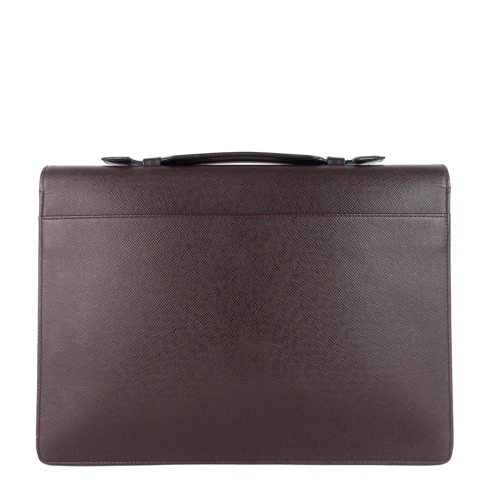 Louis Vuitton Serviette Kourad Taiga Leather Briefcase Bag