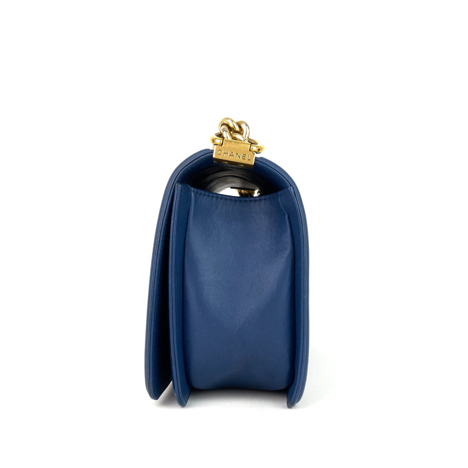 Chanel Boy Flap Old Medium Lambskin Leather Bag