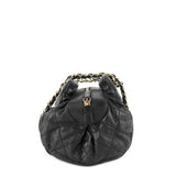 Chanel Chic Quilted Iridescent Calfskin Leather Bowling Bag