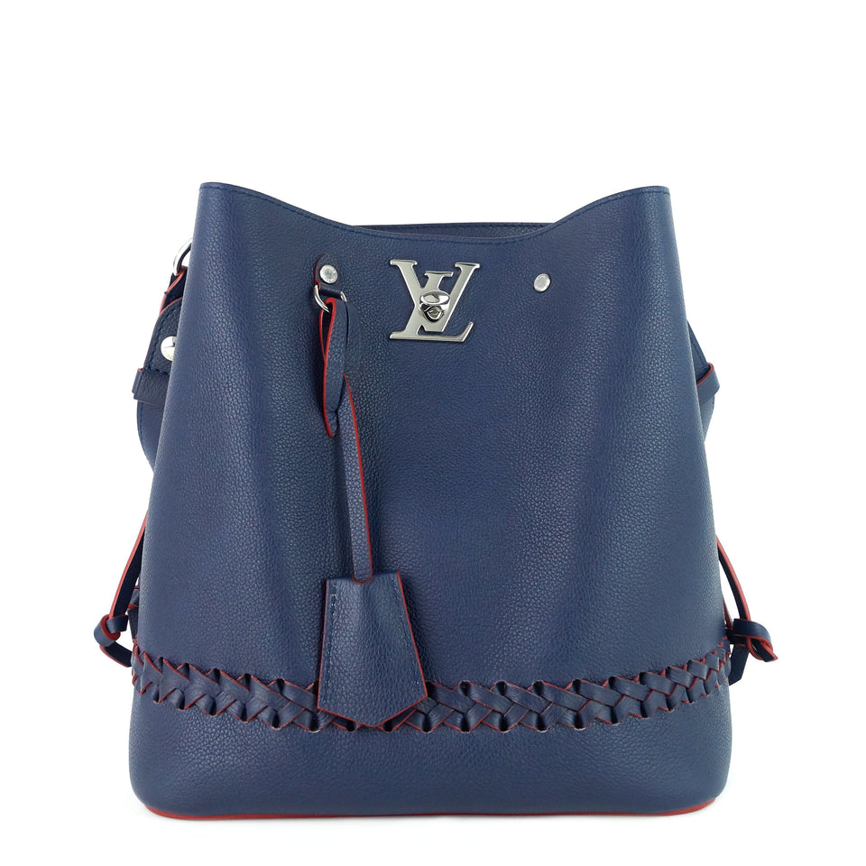 Louis Vuitton LockMe Calfskin Leather Braided Bucket Bag