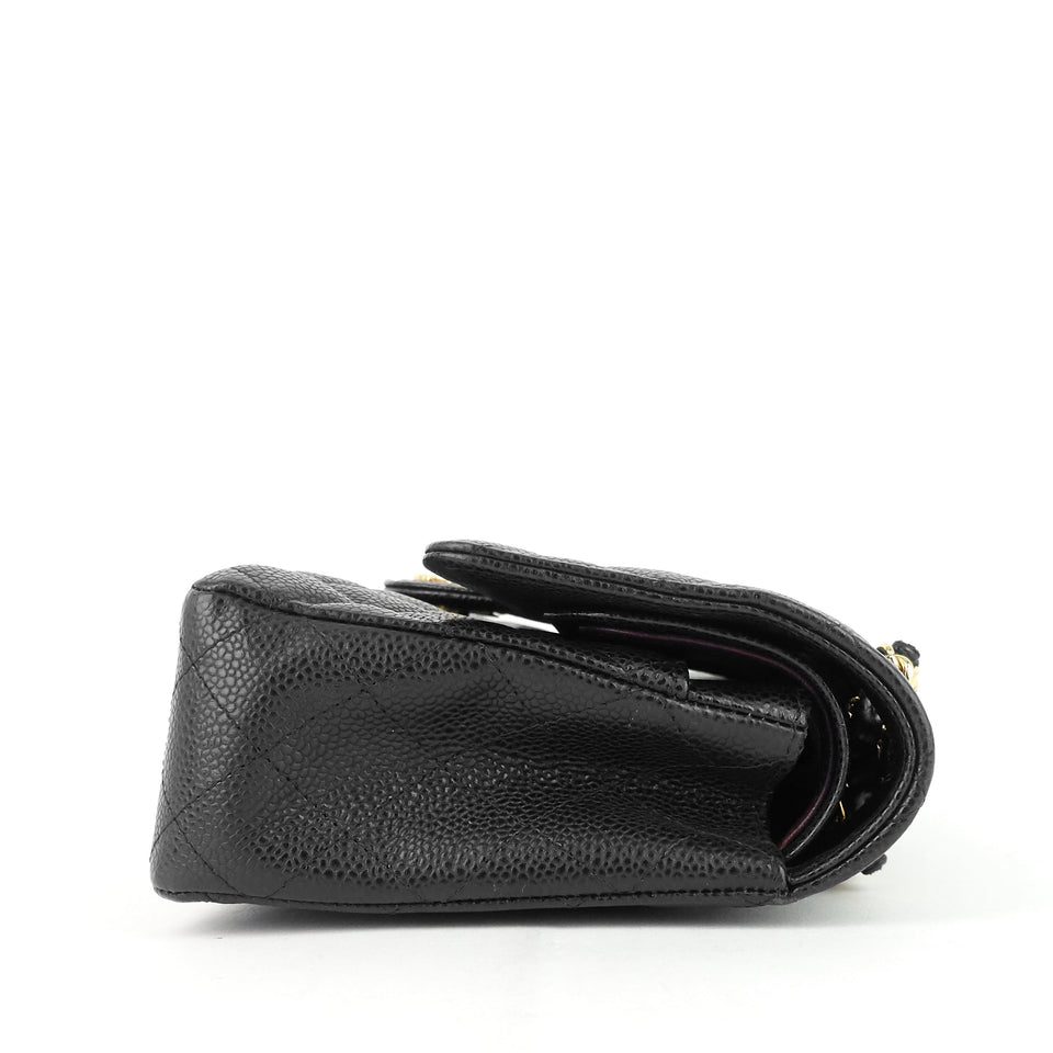 Chanel Double Flap Quilted Caviar Leather Bag
