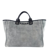 Chanel Deauville Medium Canvas Shopping Tote Bag