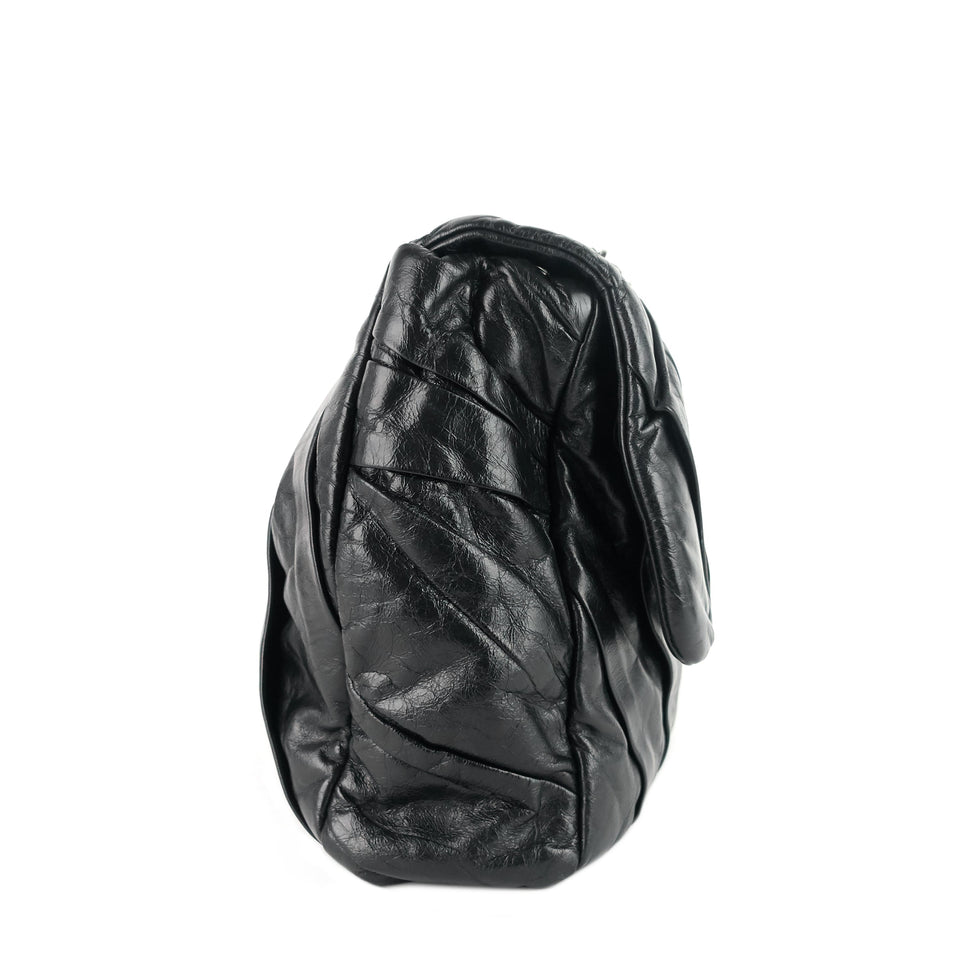 Chanel Twisted Flap Maxi Glazed Calfskin Leather Bag