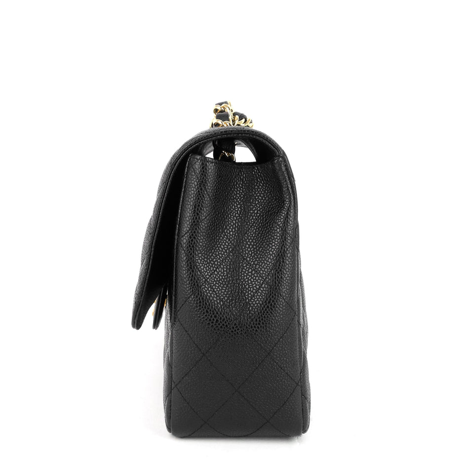 Chanel Classic Single Flap Jumbo Caviar Leather Bag