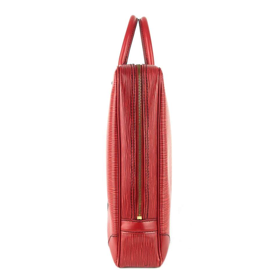 Louis Vuitton Porte-Documents Voyage Red Epi Leather Briefcase Bag