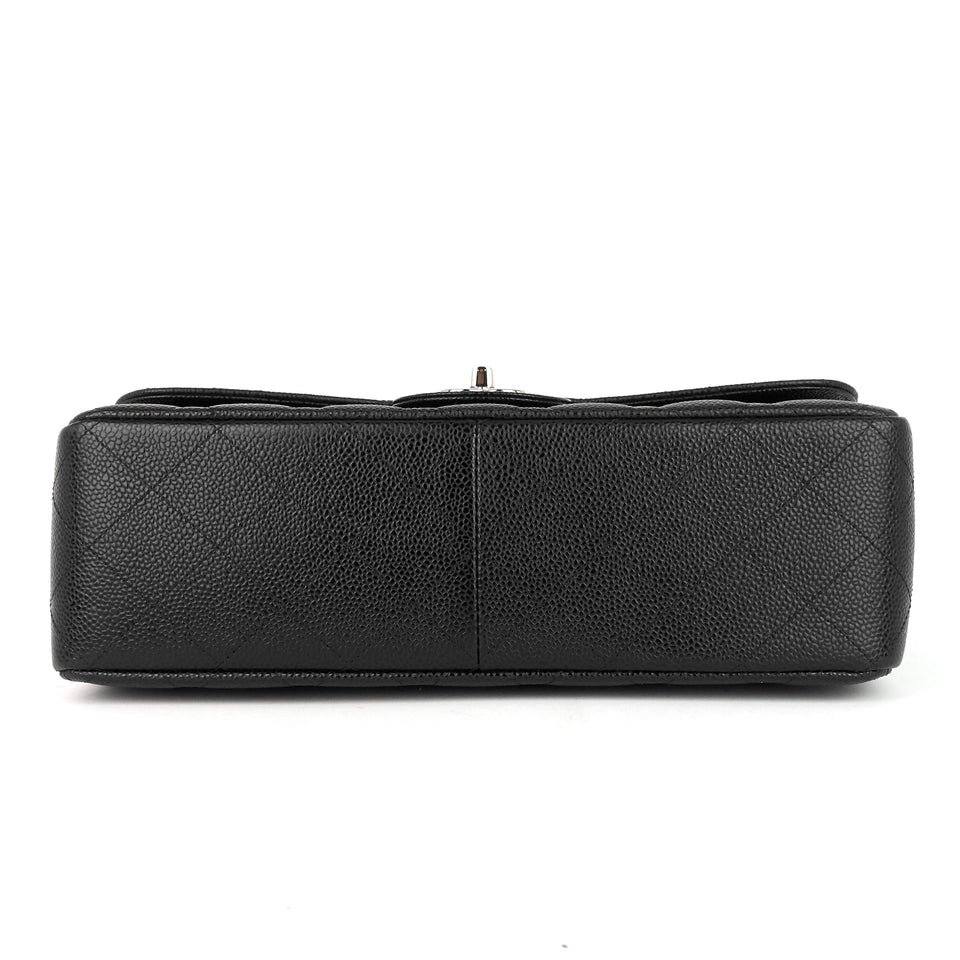 Chanel Double Flap Quilted Caviar Leather Bag