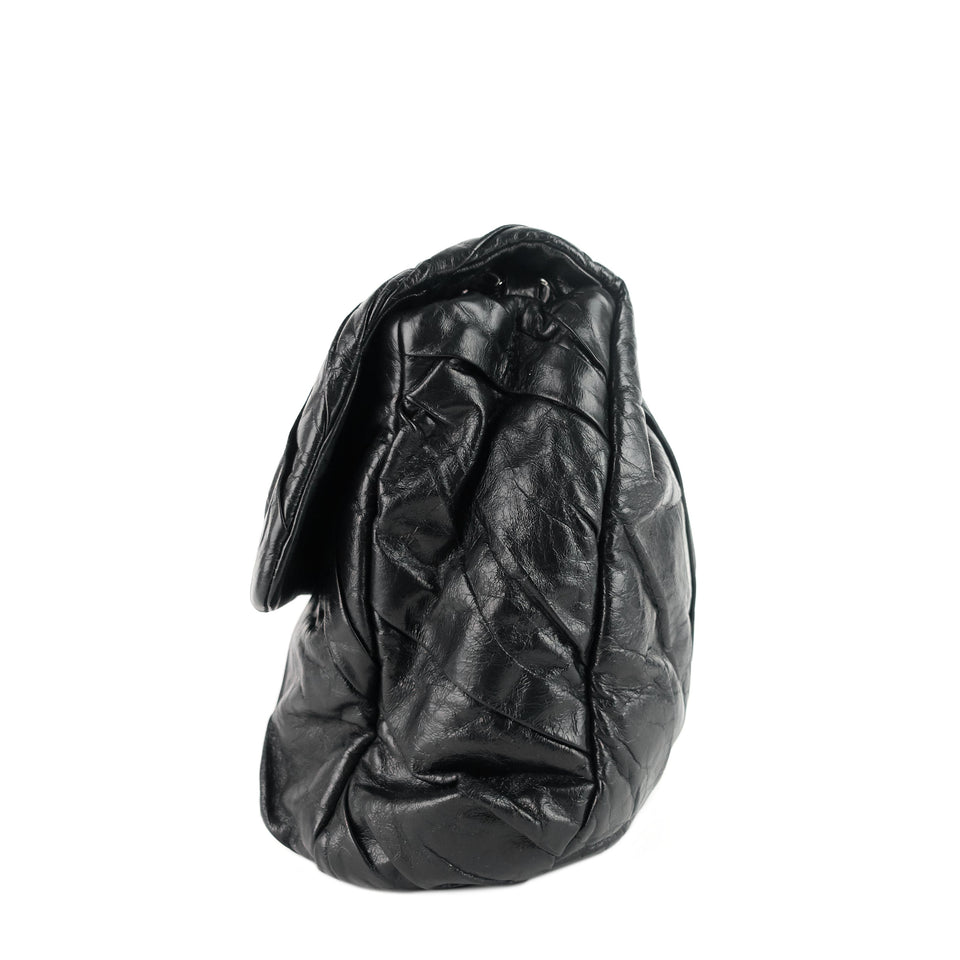 Chanel Twisted Flap Maxi Glazed Calfskin Leather Bag