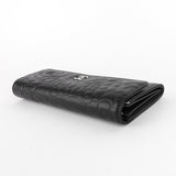 Chanel Embossed Camellia Lambskin Flap Wallet