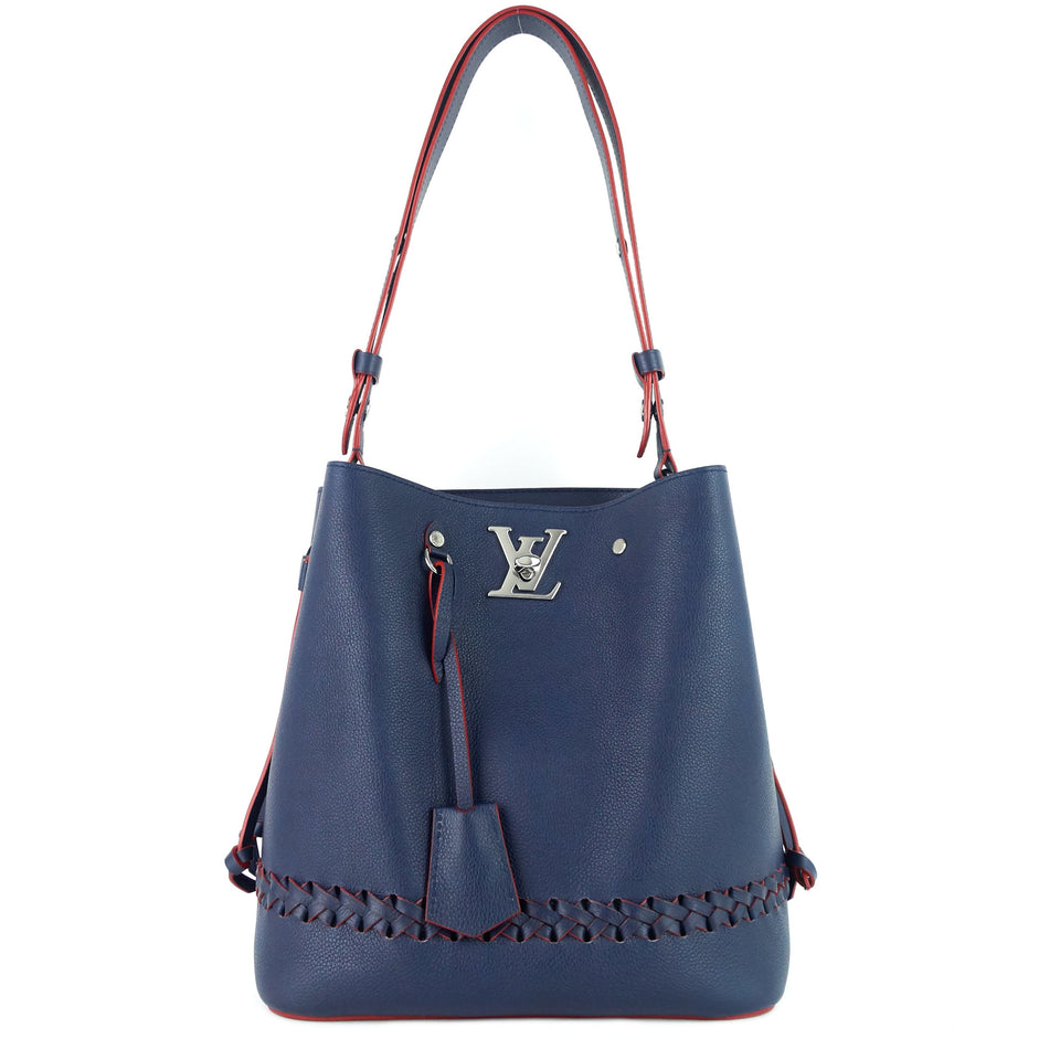 Louis Vuitton LockMe Calfskin Leather Braided Bucket Bag