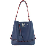 Louis Vuitton LockMe Calfskin Leather Braided Bucket Bag